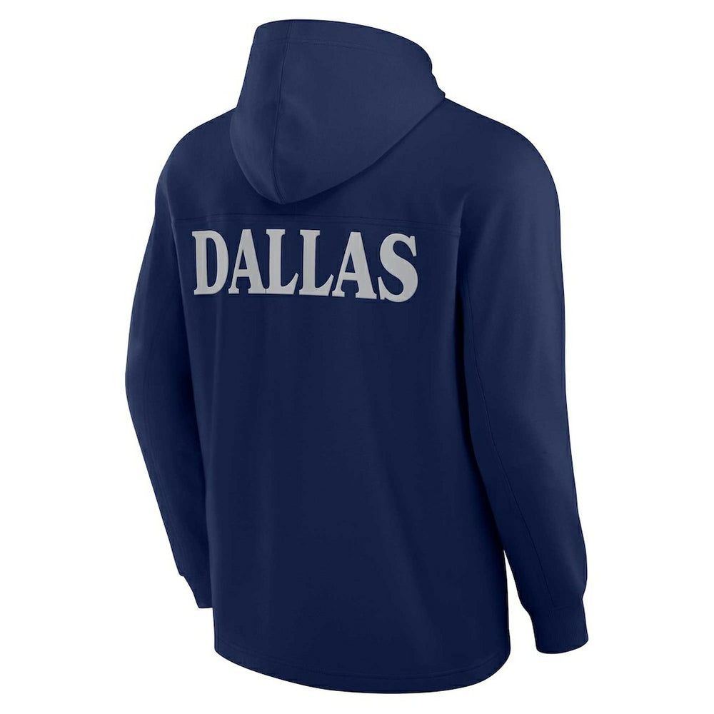 Fanatics Dallas Cowboys Elements Blaze Tri-Blend Long Sleeve Hoodie T-Shirt Navy