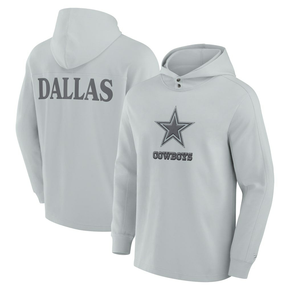 Fanatics Dallas Cowboys Elements Blaze Tri-Blend Long Sleeve Hoodie T-Shirt Gray