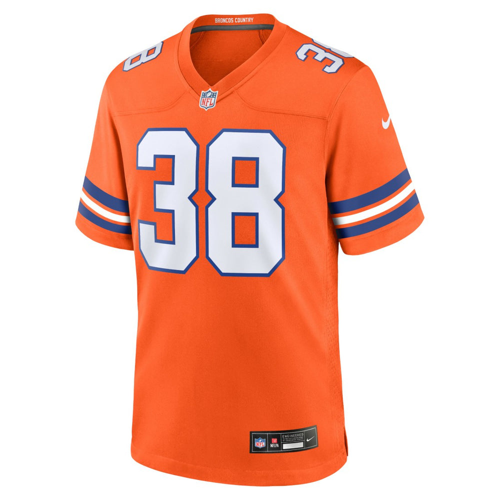 Nike Jaleel McLaughlin Denver Broncos Mile High Collection 1977 Throwback Player Game Jersey Orange