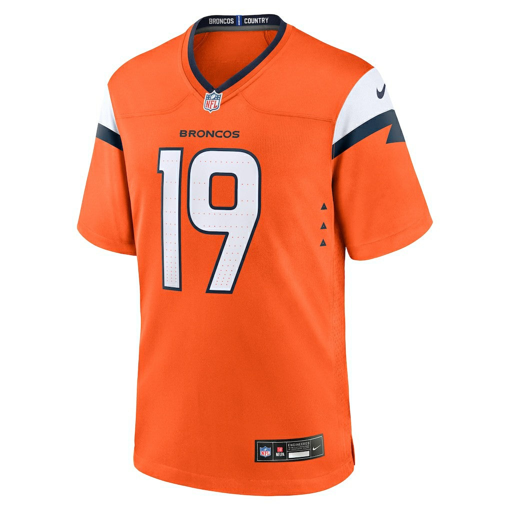 Nike Marvin Mims Jr Denver Broncos Team Game Jersey Orange