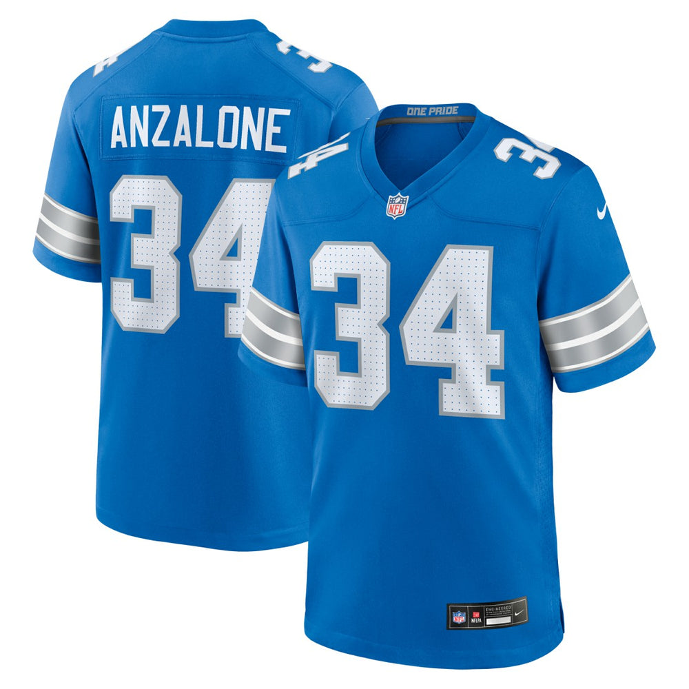 Nike Alex Anzalone Detroit Lions Game Jersey Blue