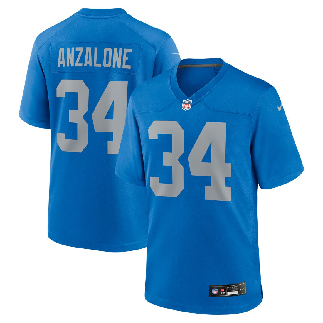 Nike Alex Anzalone Detroit Lions Alternate Game Jersey Blue