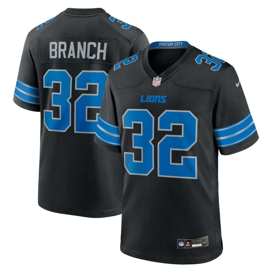 Nike Brian Branch Detroit Lions Alternate Game Jersey Black
