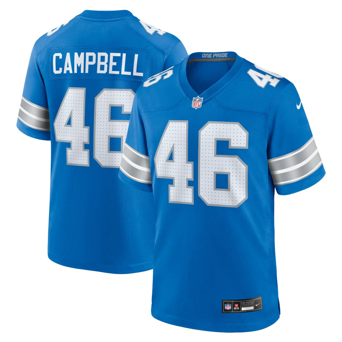 Nike Jack Campbell Detroit Lions Game Jersey Blue