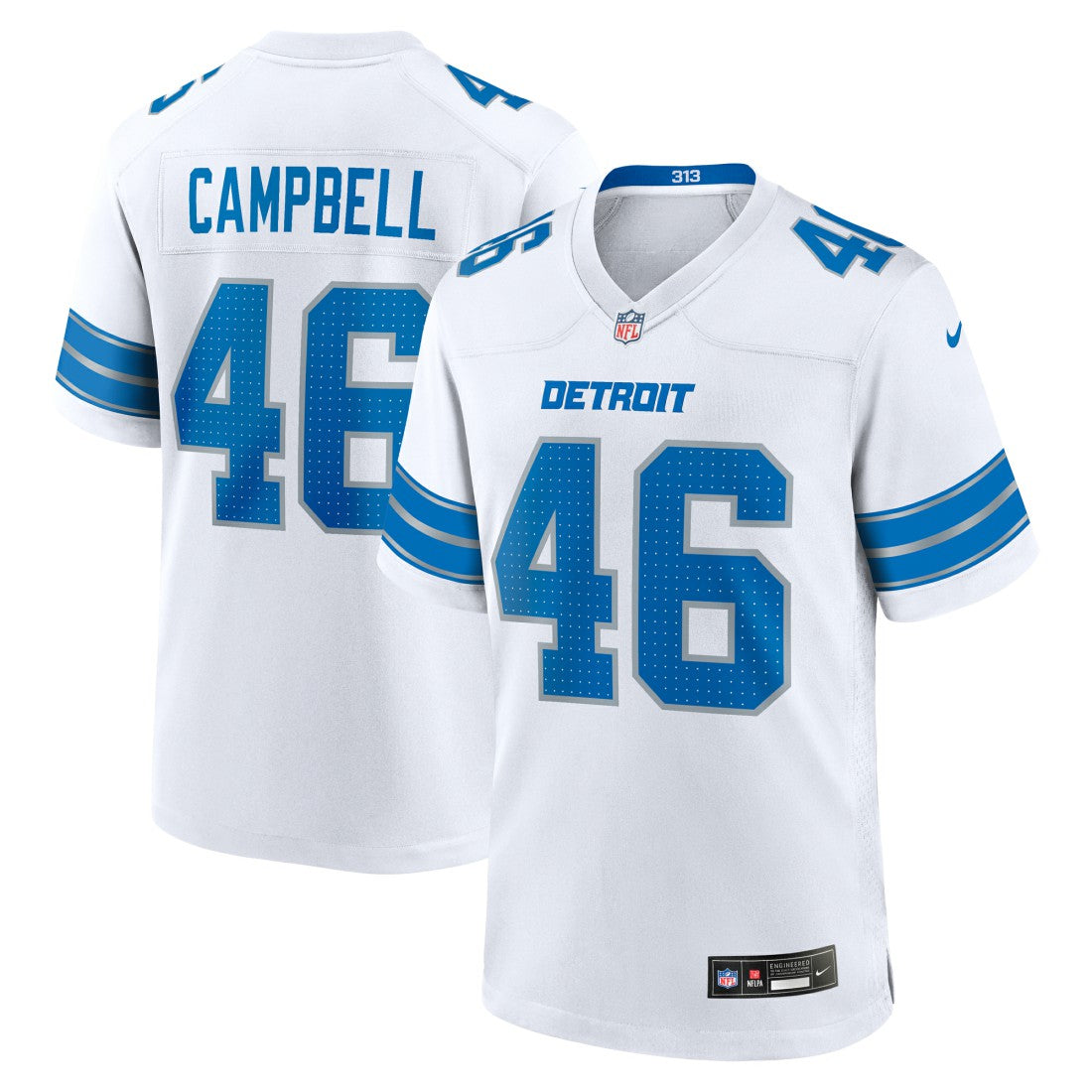 Nike Jack Campbell Detroit Lions White Game Jersey White
