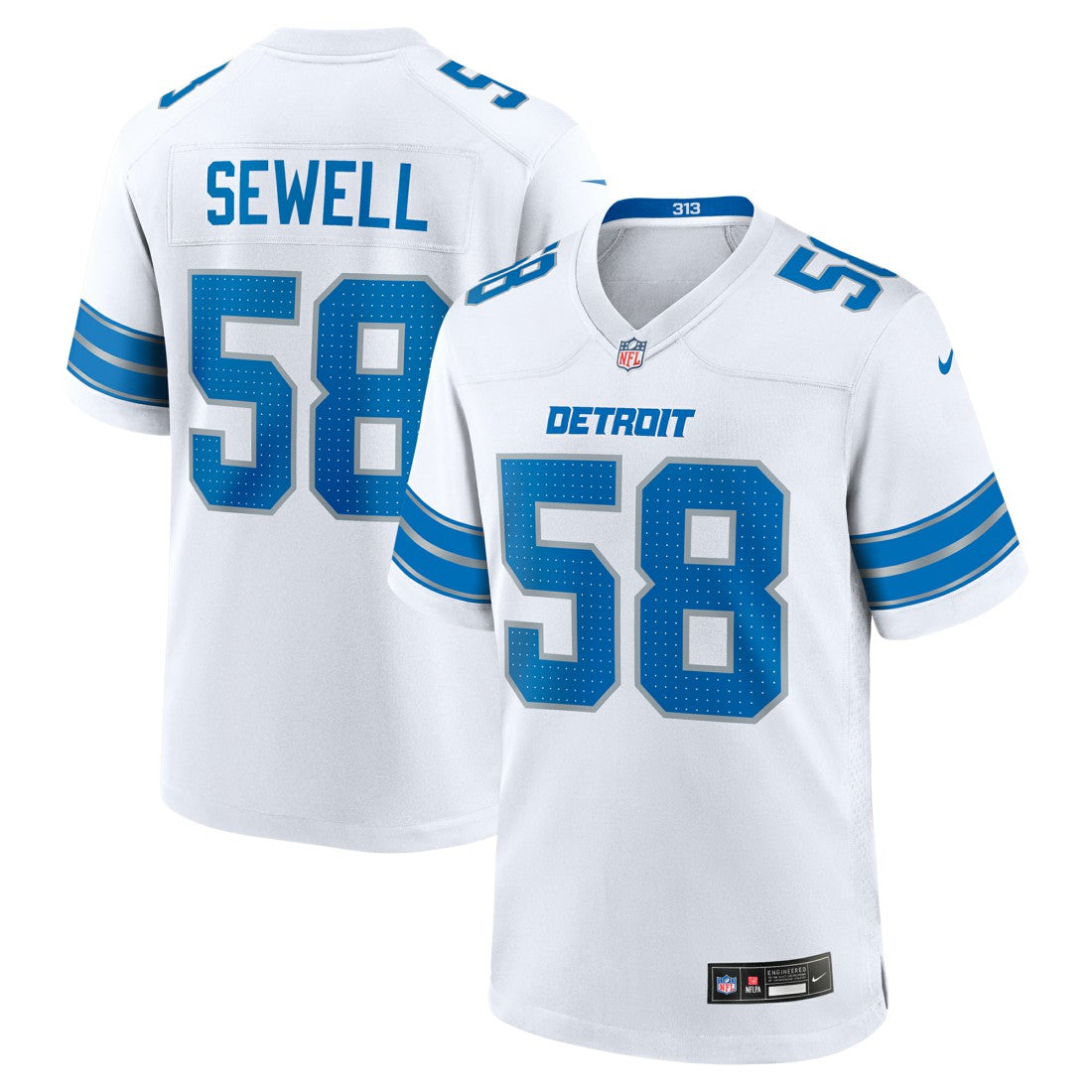 Nike Penei Sewell Detroit Lions Game Jersey White