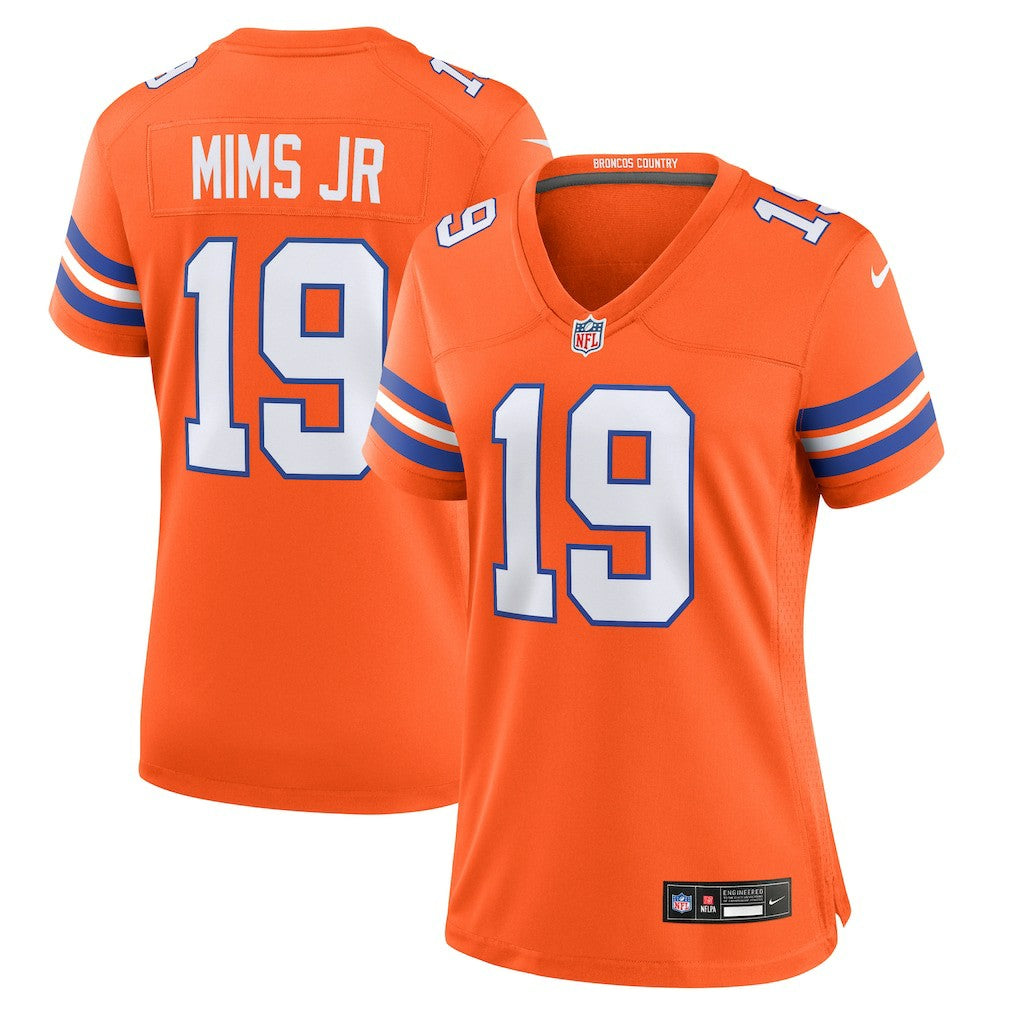 Nike Marvin Mims Jr Denver Broncos Women's Mile High Collection 1977 Throwback Player Game Jersey Orange