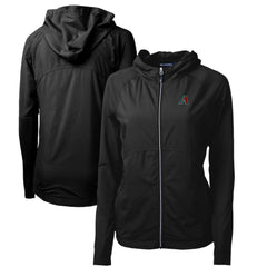 Arizona Diamondbacks Cutter & Buck Women's Adapt Eco Knit Hybrid Recycled Full-Zip Hoodie - Black - MLB Lifestyle