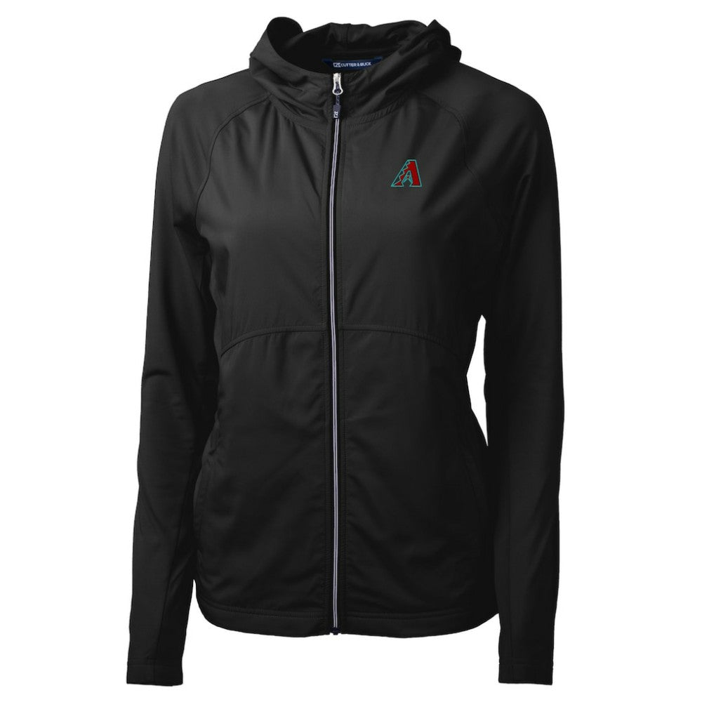 Arizona Diamondbacks Cutter & Buck Women's Adapt Eco Knit Hybrid Recycled Full-Zip Hoodie - Black - MLB Lifestyle