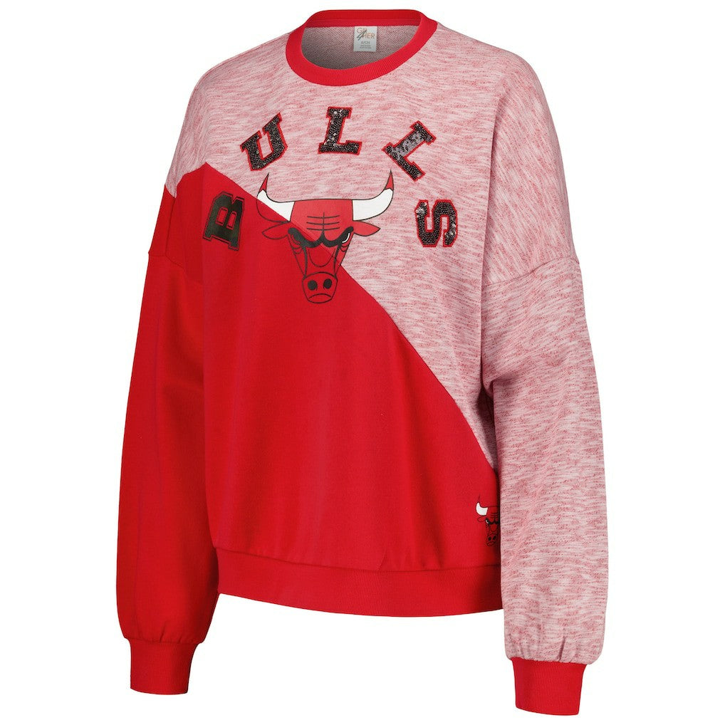 Chicago Bulls G-III 4Her by Carl Banks Women's Benches Split Pullover Sweatshirt Red