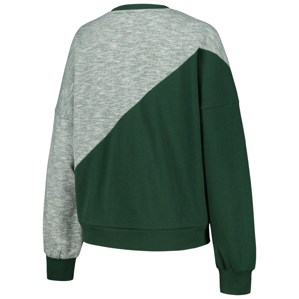 Milwaukee Bucks G-III 4Her by Carl Banks Women's Benches Split Pullover Sweatshirt Hunter Green