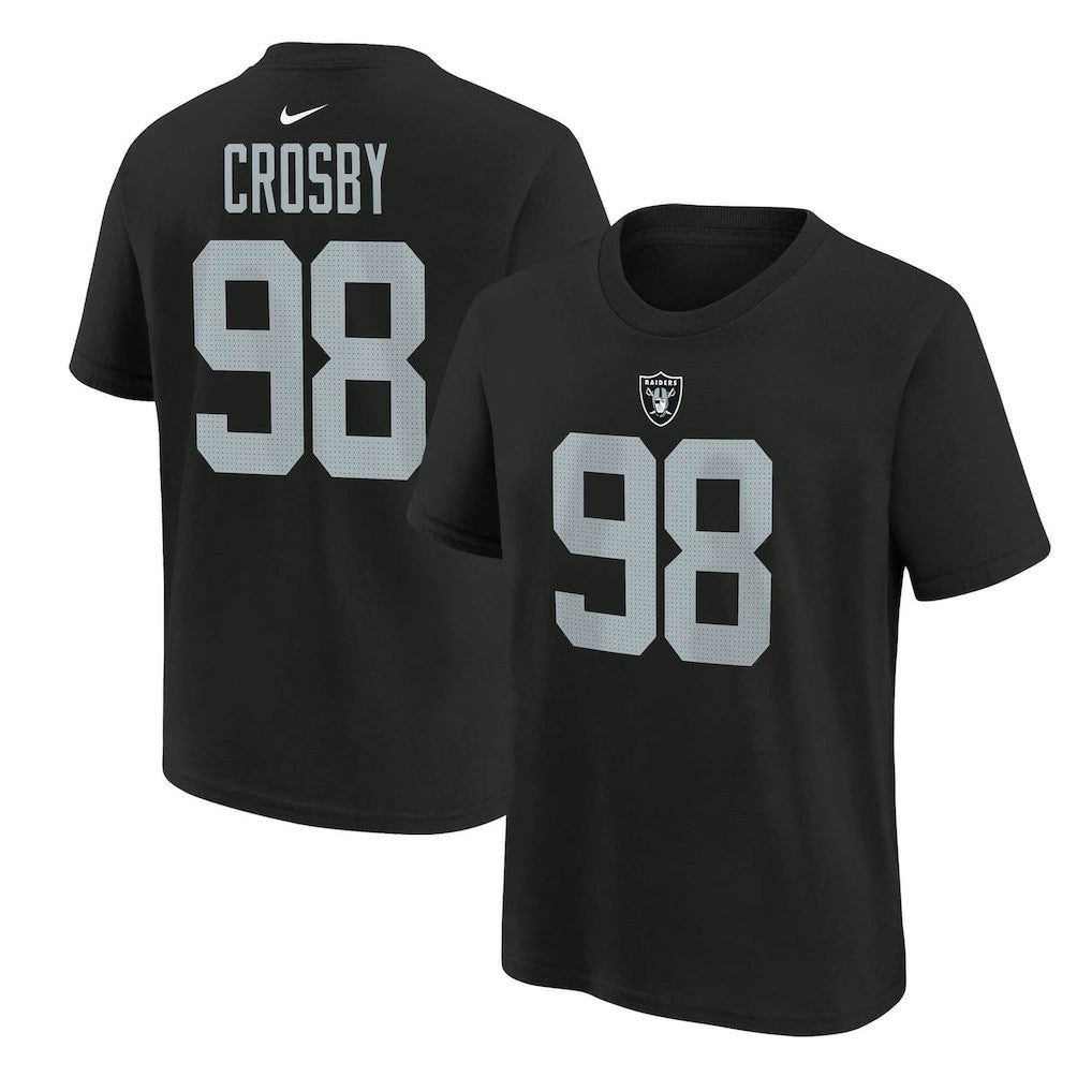 Nike Maxx Crosby Las Vegas Raiders Youth Player Name & Number T-Shirt Black