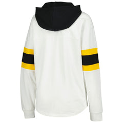 Pittsburgh Penguins G-III 4Her by Carl Banks Women's Goal Zone Long Sleeve Lace-Up Hoodie T-Shirt - White/Black - NHL 201038244