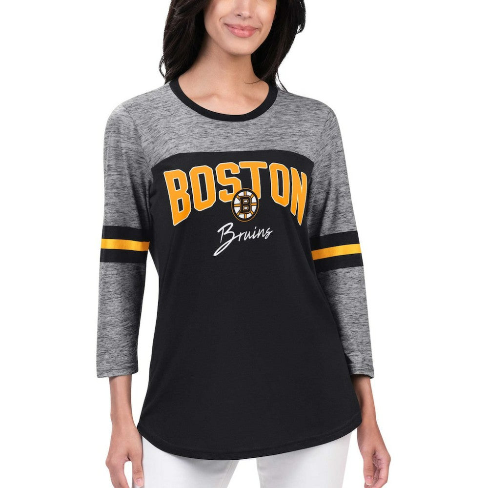 Boston Bruins G-III 4Her by Carl Banks Women's Play The Game 3/4-Sleeve T-Shirt - Black - NHL 201038275