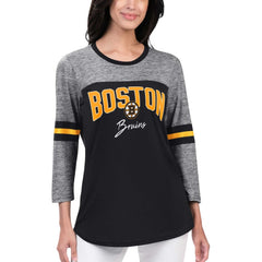 Boston Bruins G-III 4Her by Carl Banks Women's Play The Game 3/4-Sleeve T-Shirt - Black - NHL 201038275
