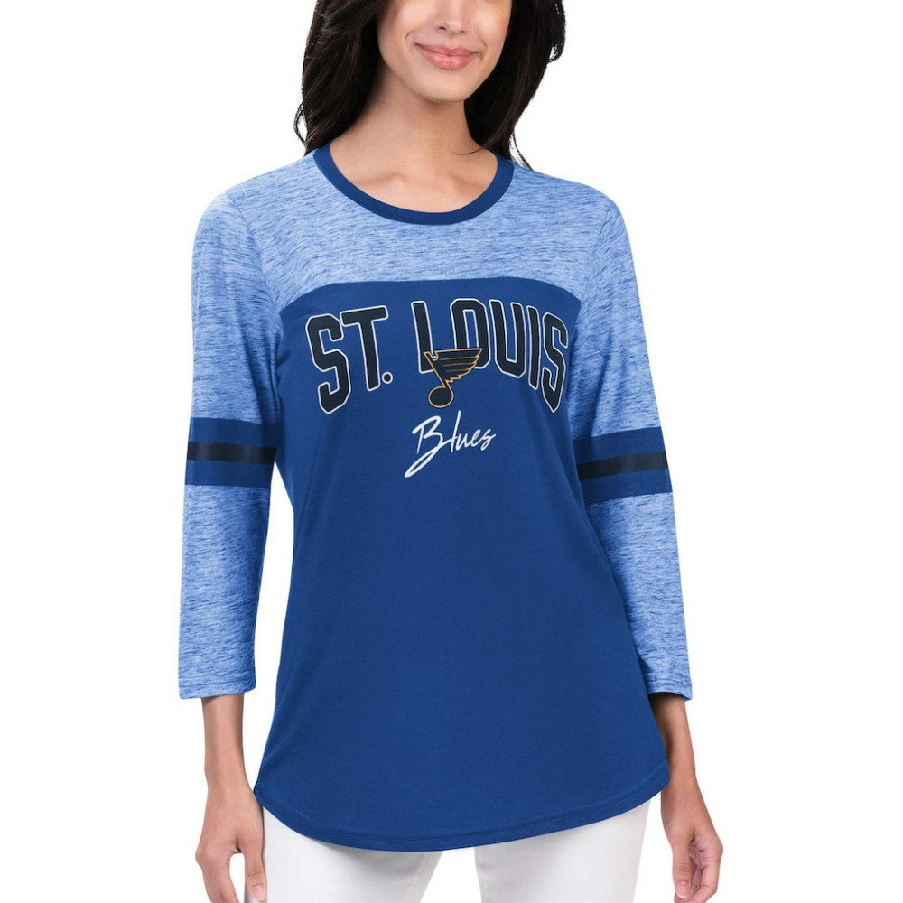 St. Louis Blues G-III 4Her by Carl Banks Women's Play The Game 3/4-Sleeve T-Shirt - Blue - NHL 201038279