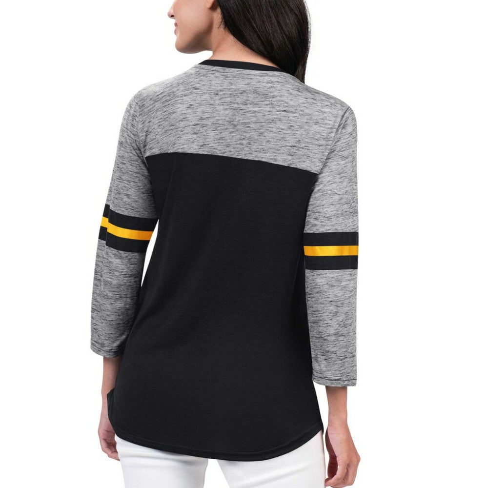 Pittsburgh Penguins G-III 4Her by Carl Banks Women's Play The Game 3/4-Sleeve T-Shirt - Black - NHL 201038281