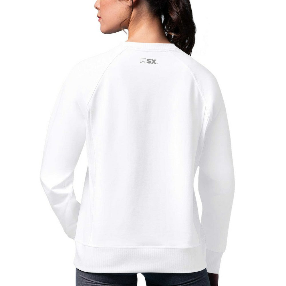 New Jersey Devils MSX by Michael Strahan Women's Millie Raglan Pullover Sweatshirt - White - NHL 201038289