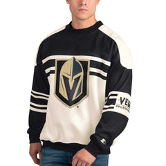Vegas Golden Knights Starter Defense Fleece Crewneck Pullover Sweatshirt - White - NHL 201038319
