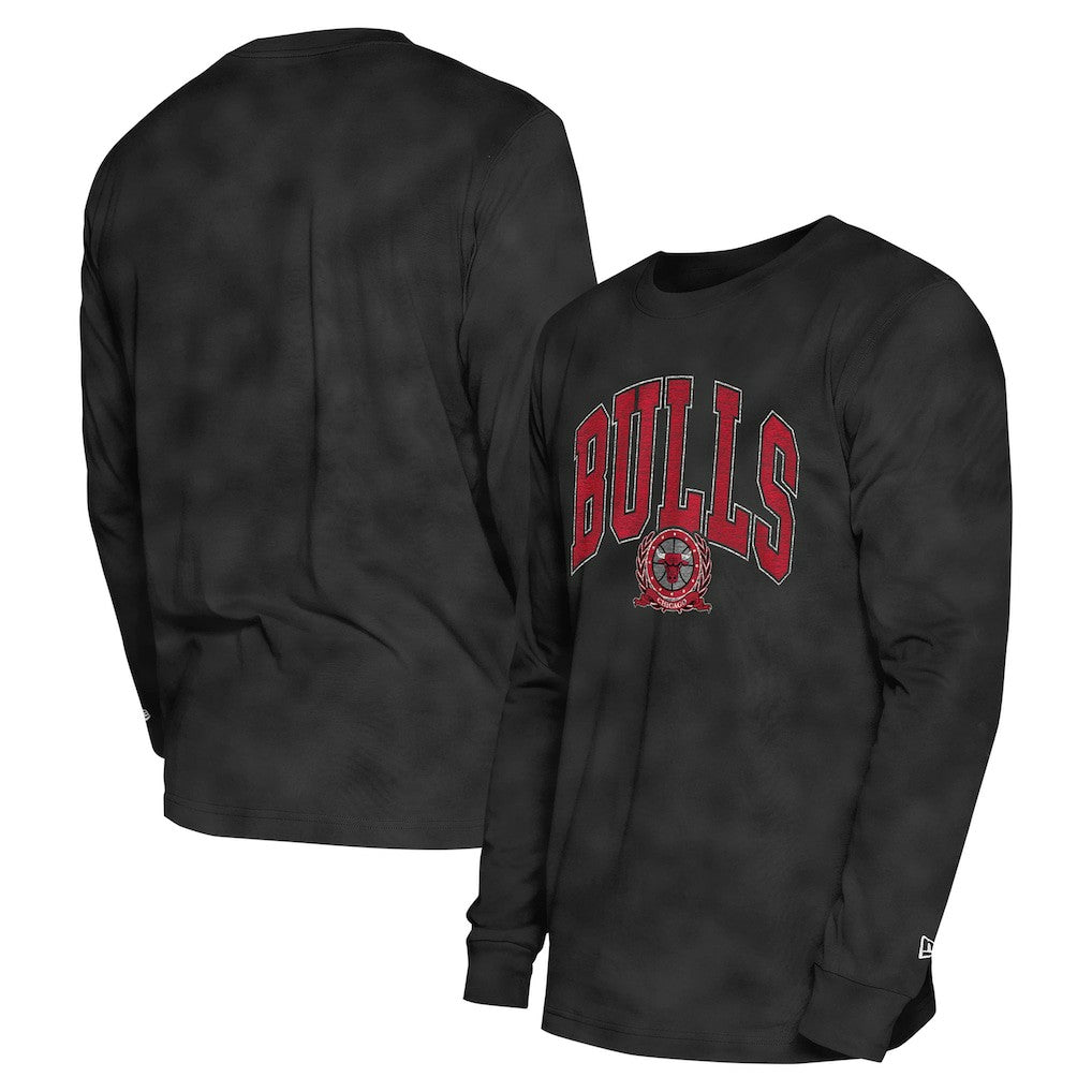 Chicago Bulls Unisex Oversized Essentials Enzyme Wash Long Sleeve T-Shirt for sale Black | New Era Lifestyle