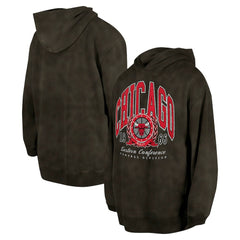 Chicago Bulls Unisex Oversized Essentials Pigment Wash Fleece Pullover Hoodie Charcoal | New Era US