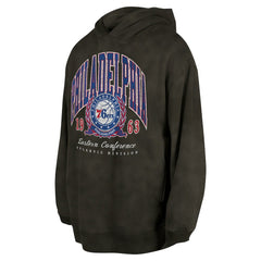 Philadelphia 76ers Unisex Oversized Essentials Pigment Wash Fleece Pullover Hoodie Charcoal | New Era Lifestyle
