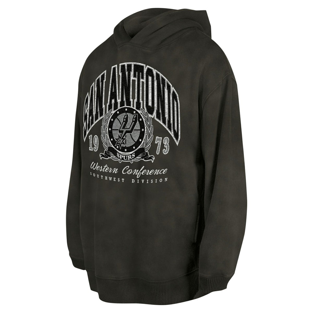 San Antonio Spurs Unisex Oversized Essentials Pigment Wash Fleece Pullover Hoodie Charcoal | New Era