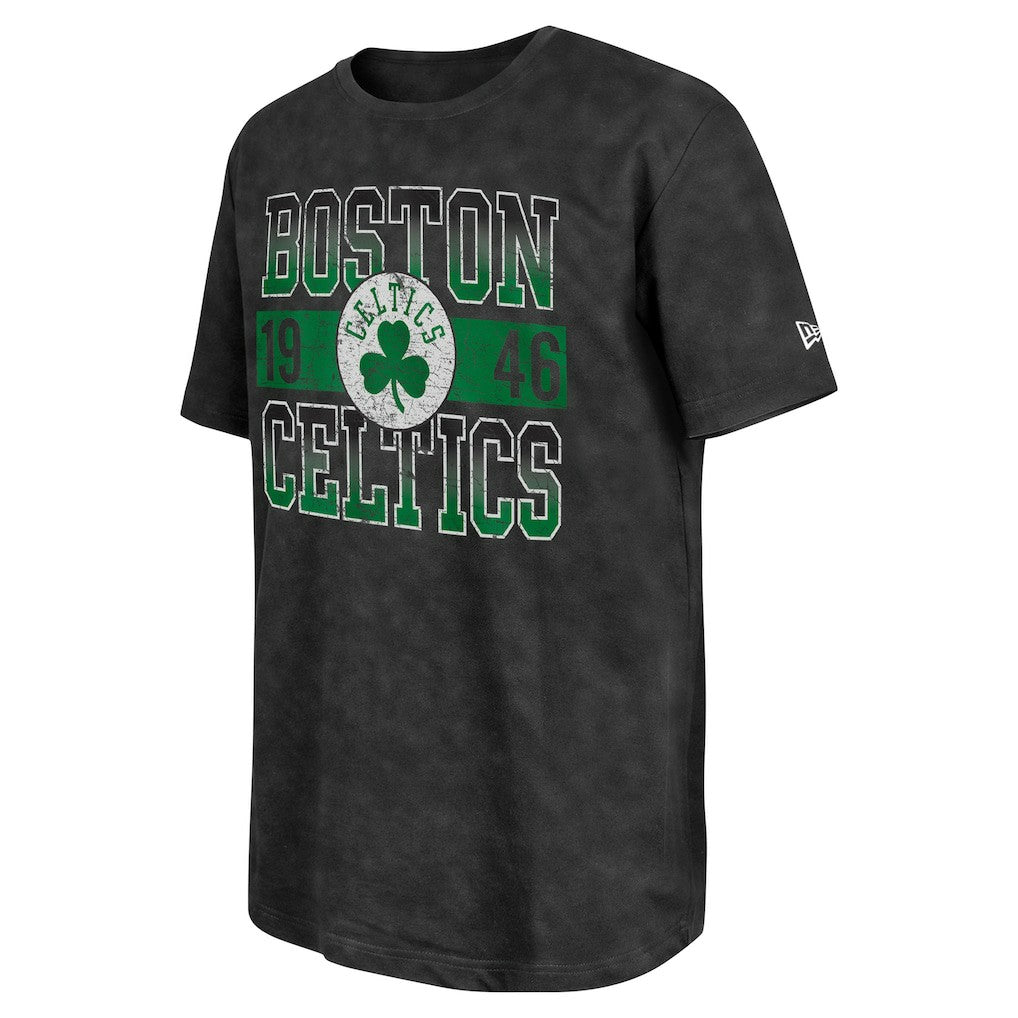 Boston Celtics Enzyme Washed Oversized T-Shirt Black | New Era Lifestyle