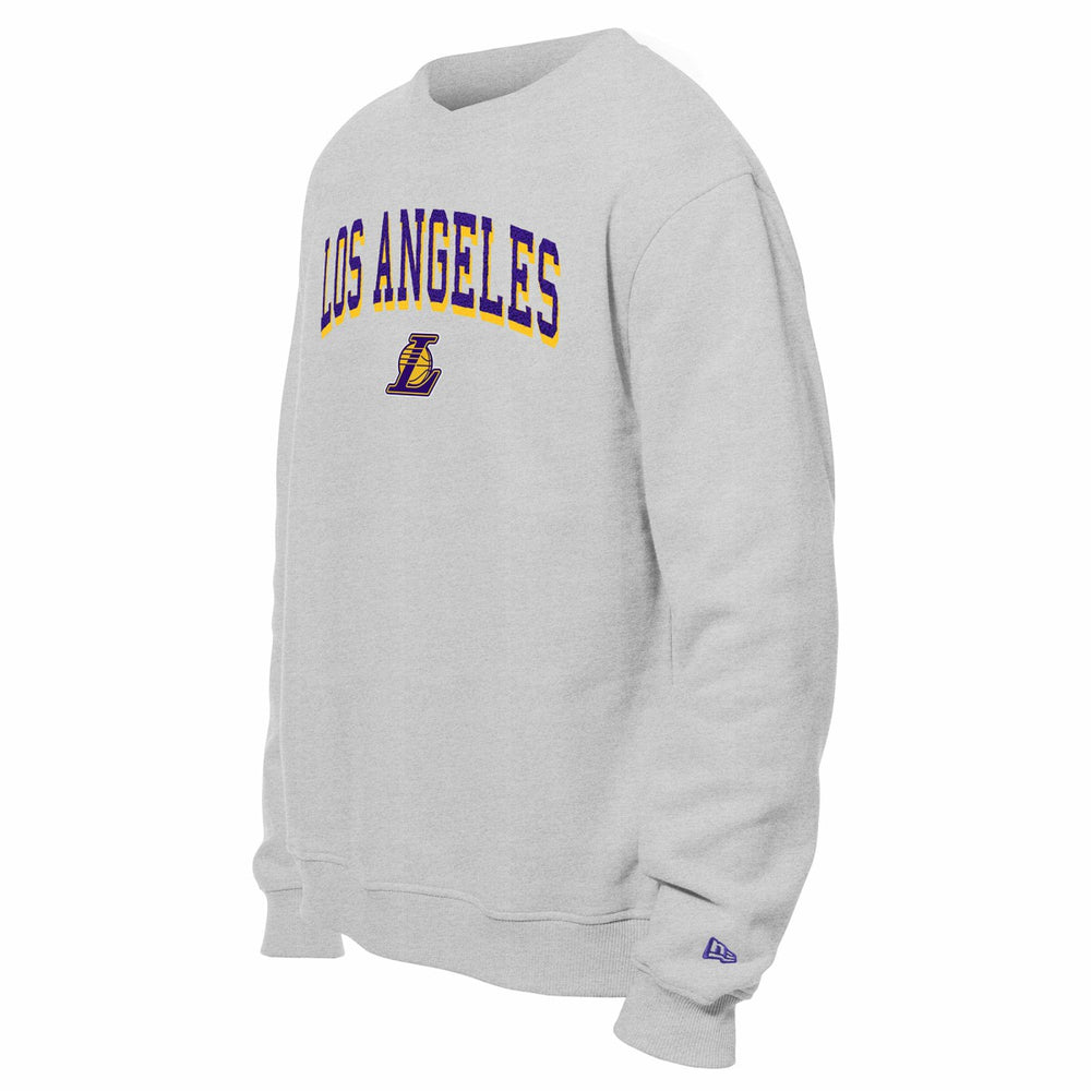 Los Angeles Lakers Chenille Cross Over Pullover Sweatshirt Gray | New Era online