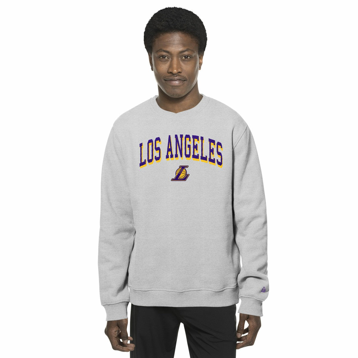 Los Angeles Lakers Chenille Cross Over Pullover Sweatshirt Gray | New Era online
