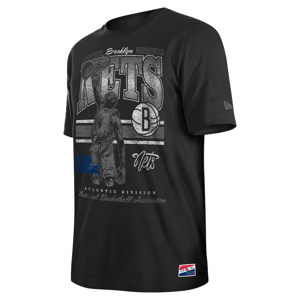 Brooklyn Nets Enzyme Wash Oversized T-Shirt Black | New Era online