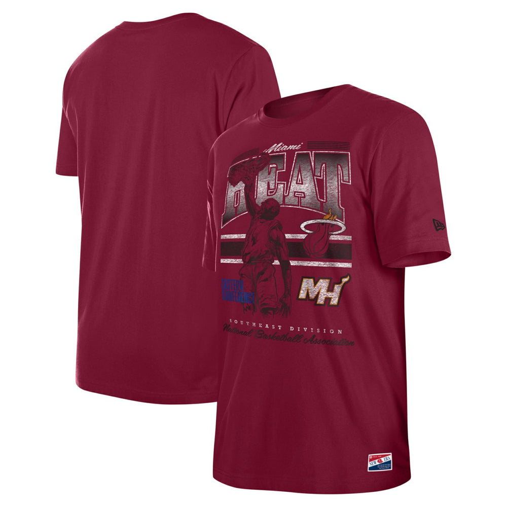 Miami Heat Enzyme Wash Oversized T-Shirt Red | New Era Near Me
