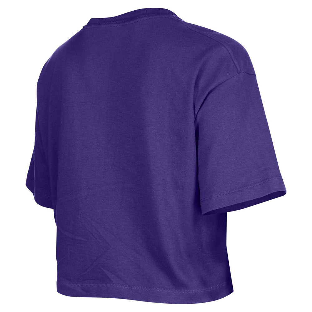 Los Angeles Lakers Women's Oversized Boxy Crop T-Shirt Purple | New Era