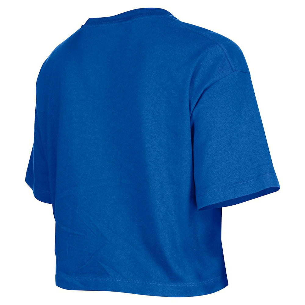 Golden State Warriors Women's Oversized Boxy Crop T-Shirt for sale Royal | New Era online