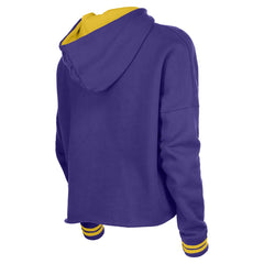 Los Angeles Lakers Women's Boxy Raw Edge Pullover Hoodie Purple | New Era Lifestyle