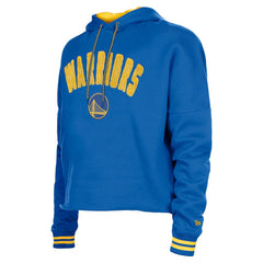 Golden State Warriors Women's Boxy Raw Edge Pullover Hoodie for sale Royal | New Era for sale
