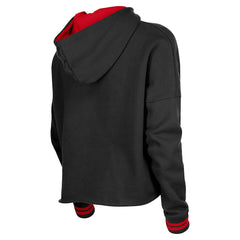 Chicago Bulls Women's Boxy Raw Edge Pullover Hoodie Black | New Era Lifestyle