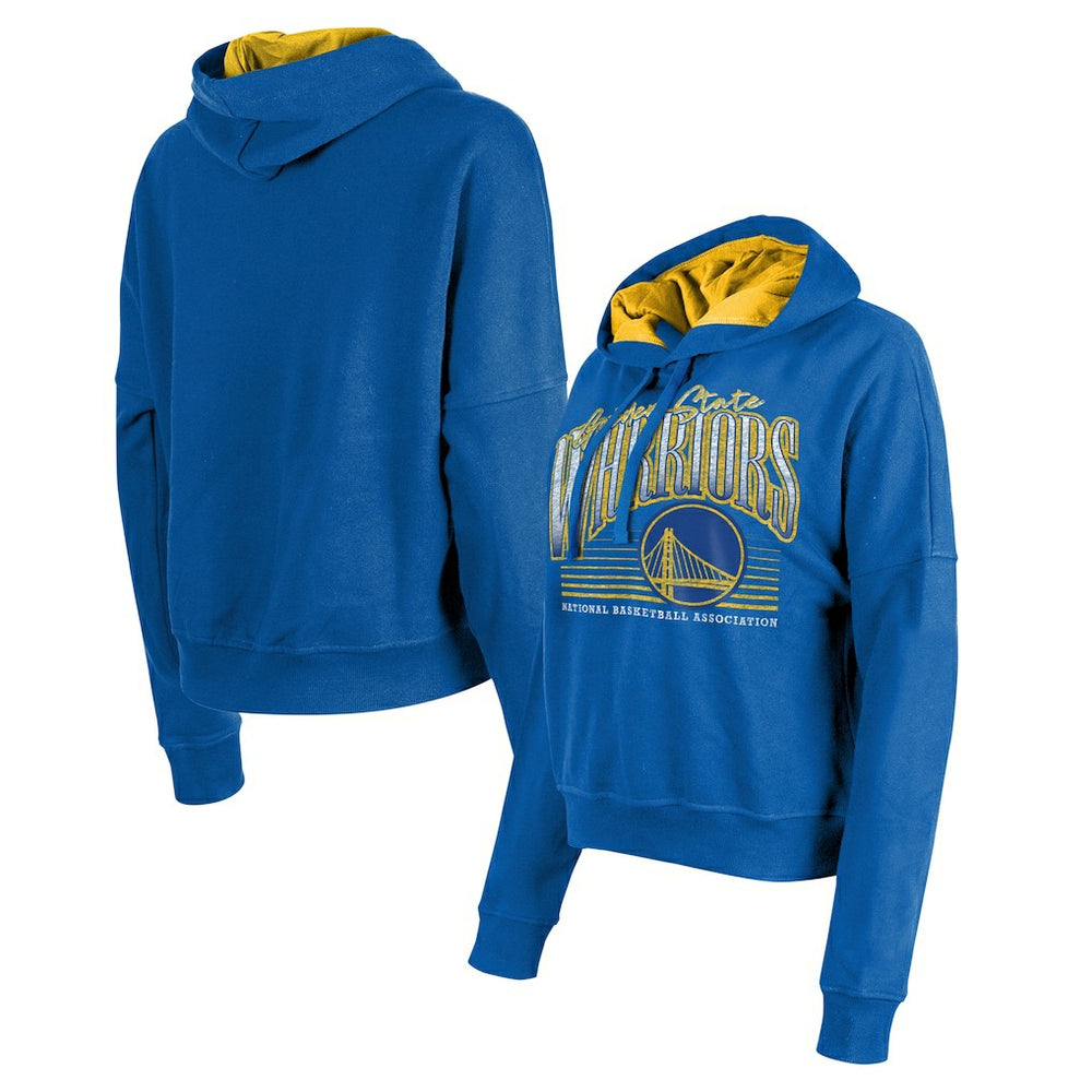 Golden State Warriors Women's Boxy Pullover Hoodie for sale Royal | New Era Near Me
