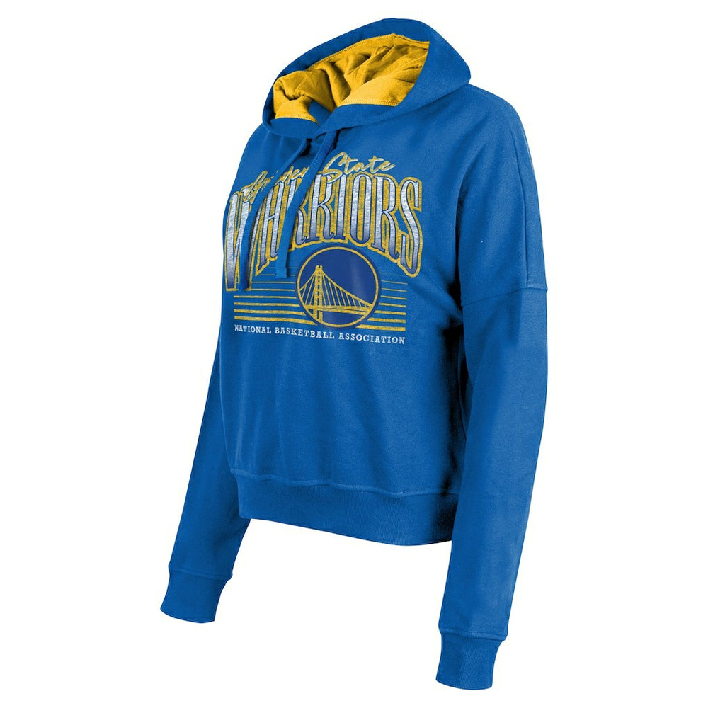 Golden State Warriors Women's Boxy Pullover Hoodie for sale Royal | New Era Near Me