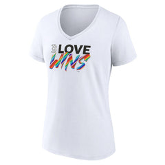 Boston Red Sox Women's Love Wins V-Neck T-Shirt - White - MLB Discount