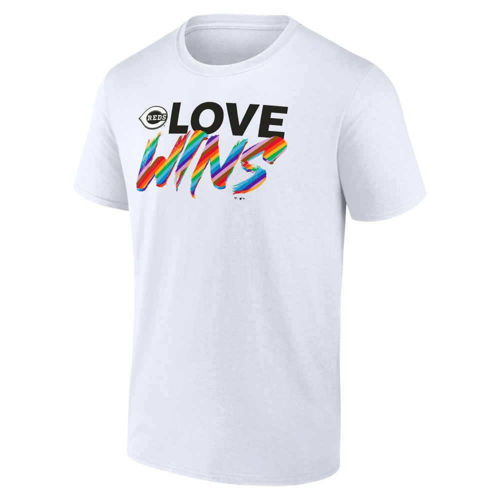 Cincinnati Reds Love Wins T-Shirt - White - MLB Lifestyle