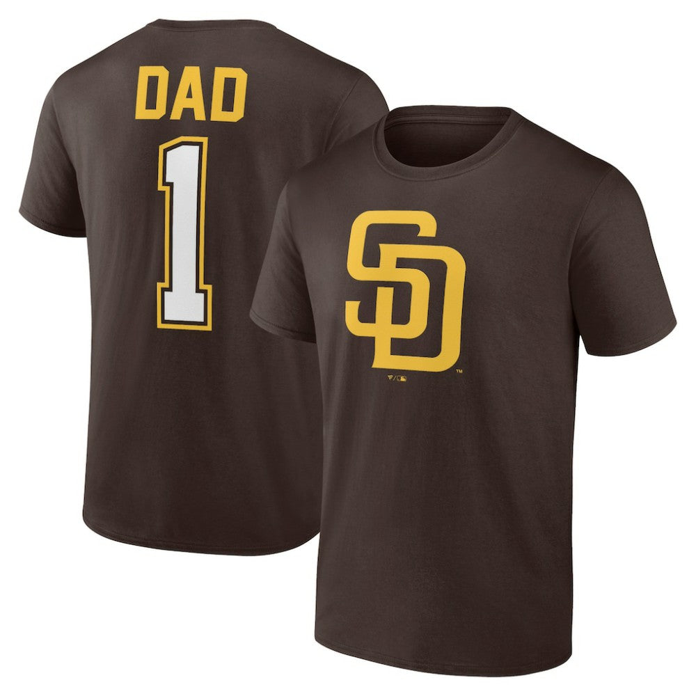 San Diego Padres Father's Day #1 Dad T-Shirt - Brown - MLB Discount