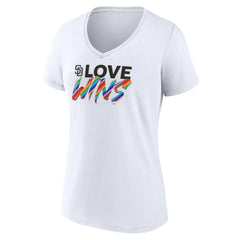 San Diego Padres Women's Love Wins V-Neck T-Shirt - White - MLB on Sale