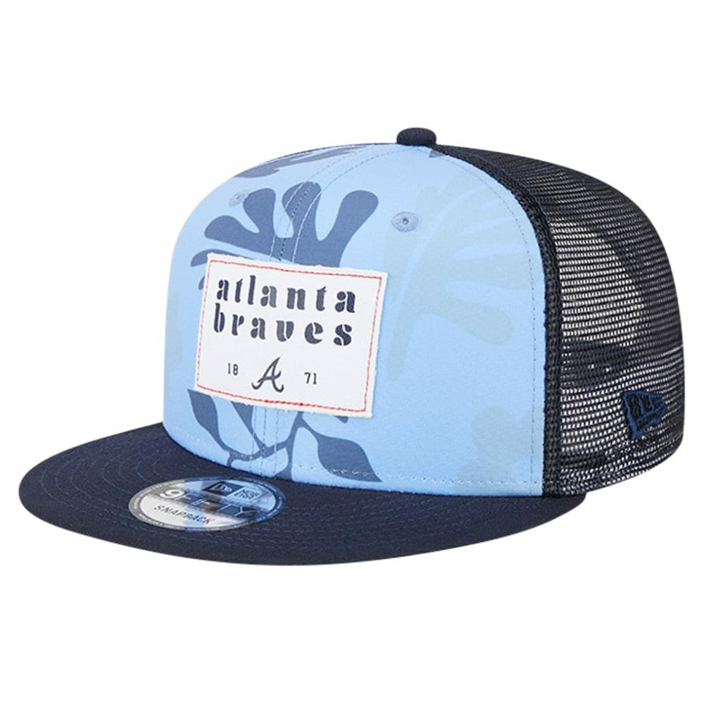 Atlanta Braves New Era Bikini Bottom Trucker 9FIFTY Snapback Hat - Navy - New Era Discount