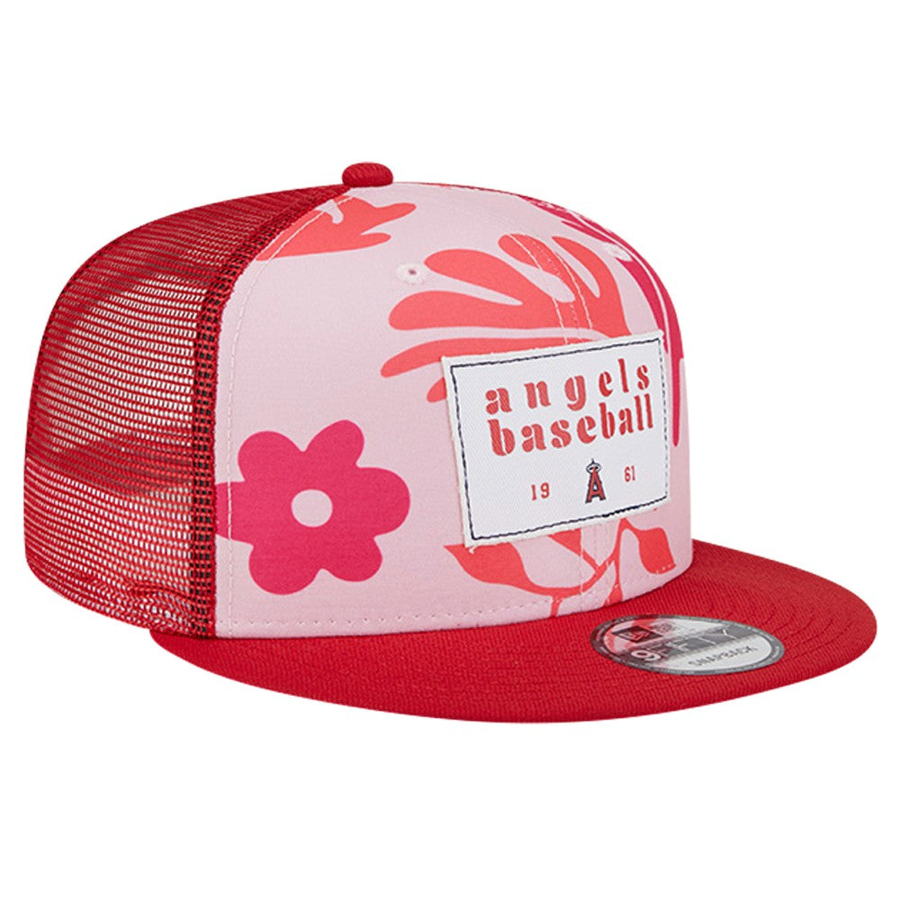 Los Angeles Angels New Era Bikini Bottom Trucker 9FIFTY Snapback Hat - Red - New Era Lifestyle