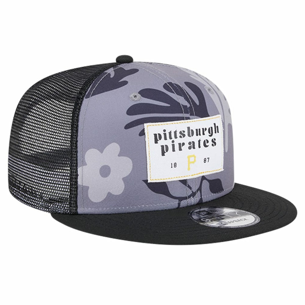 Pittsburgh Pirates New Era Bikini Bottom Trucker 9FIFTY Snapback Hat - Black - New Era Discount