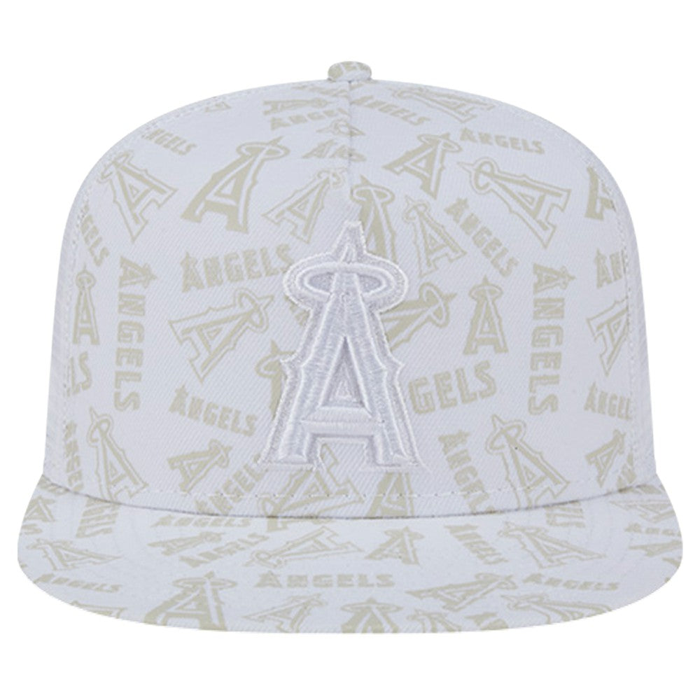 Los Angeles Angels New Era Logo Dunes A-Frame Trucker 9FIFTY Snapback Hat - White - New Era Sale