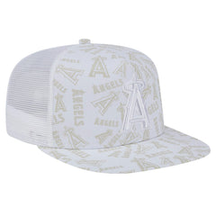 Los Angeles Angels New Era Logo Dunes A-Frame Trucker 9FIFTY Snapback Hat - White - New Era Sale
