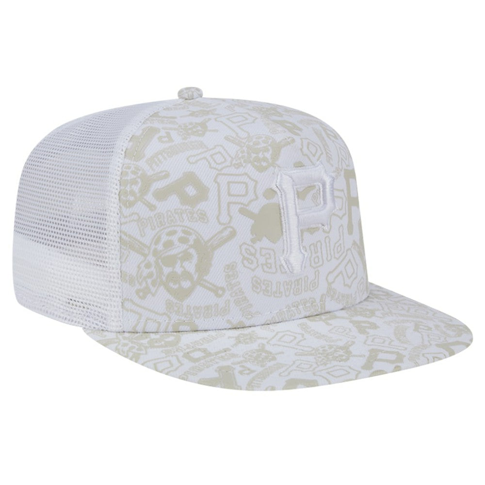 Pittsburgh Pirates New Era Logo Dunes A-Frame Trucker 9FIFTY Snapback Hat - White - New Era on Sale