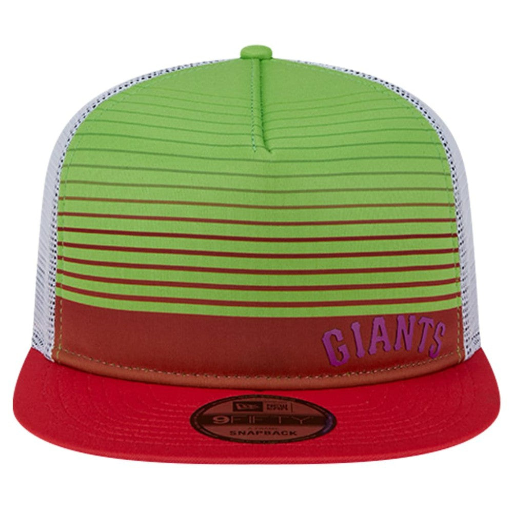San Francisco Giants New Era Neon Horizon A-Frame Trucker 9FIFTY Snapback Hat - Red - New Era Sale